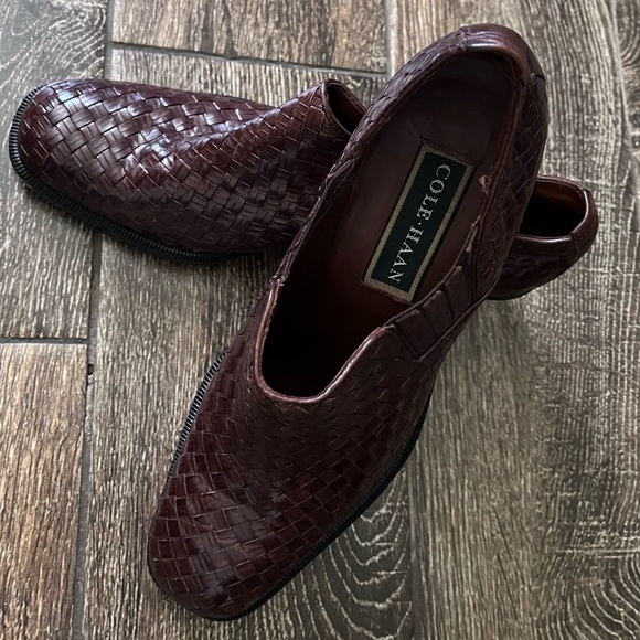 COLE HAAN leather woven brown loafers - Picture 8 of 16